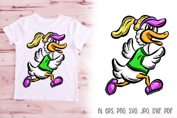 Running Exercise Duck Female Sticker SVG: A Versatile Design Asset